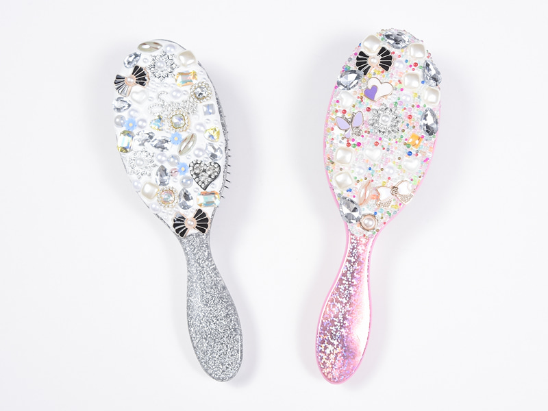 Bijuterii Bling Oval Perie de descurcare pentru păr