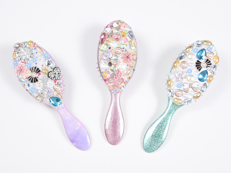 Bijuterii Bling Oval Perie de descurcare pentru păr