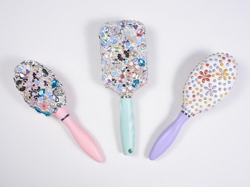 Bijuterii Bling Oval Perie de descurcare pentru păr