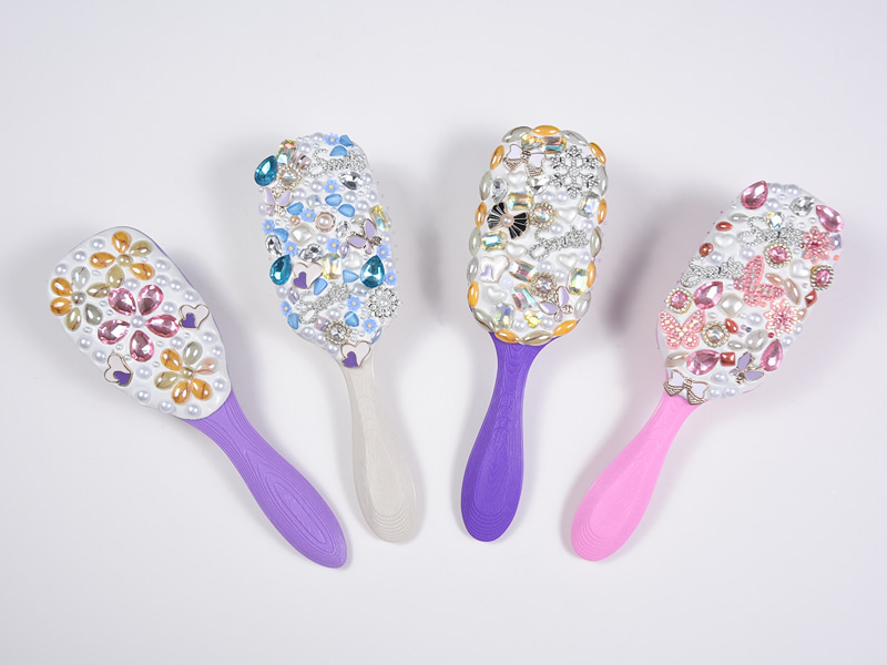 Bijuterii Bling Oval Perie de descurcare pentru păr