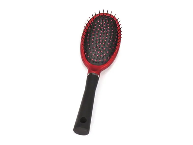 Perie de păr din plastic acoperită cu cauciuc