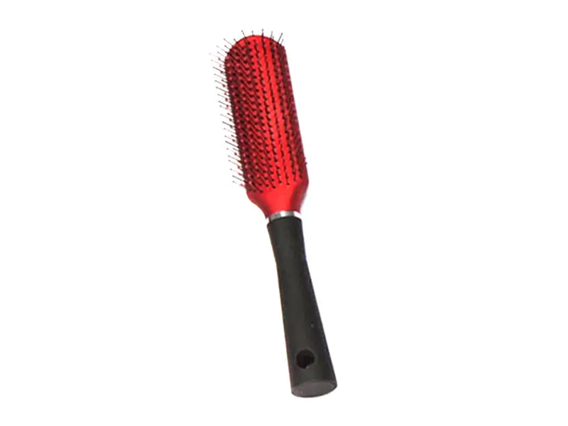 Perie de păr din plastic acoperită cu cauciuc