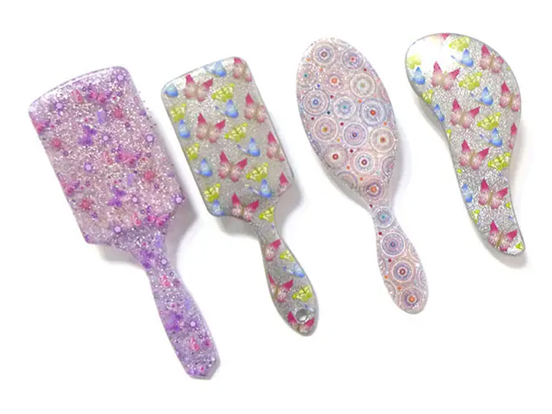 Mini perie de păr din plastic la atingere moale pentru descurcarea