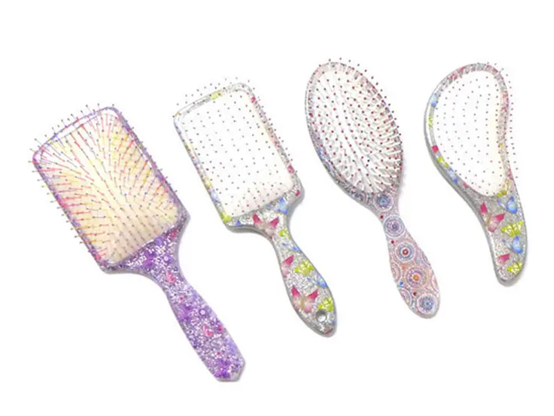 Mini perie de păr din plastic la atingere moale pentru descurcarea