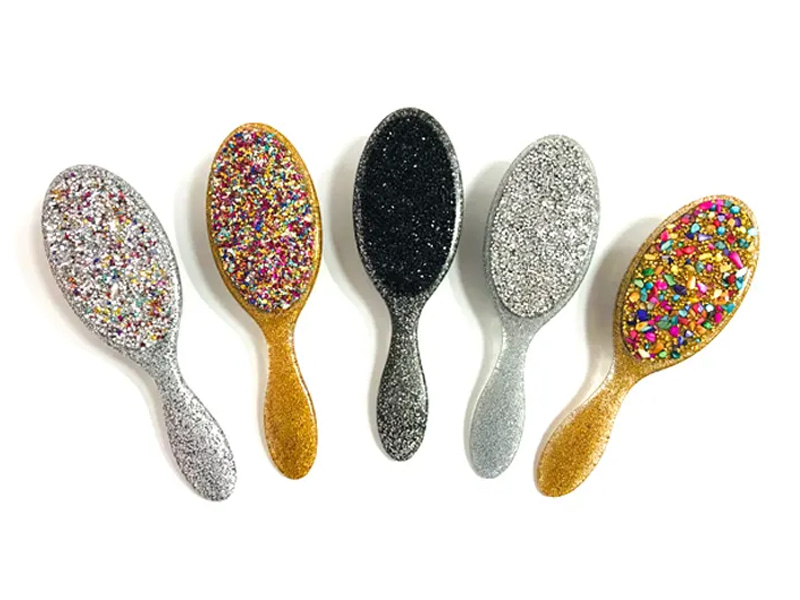 Bijuterii Bling Ovală Perie de păr din plastic cu mâner
