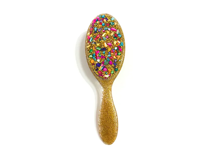 Bijuterii Bling Ovală Perie de păr din plastic cu mâner